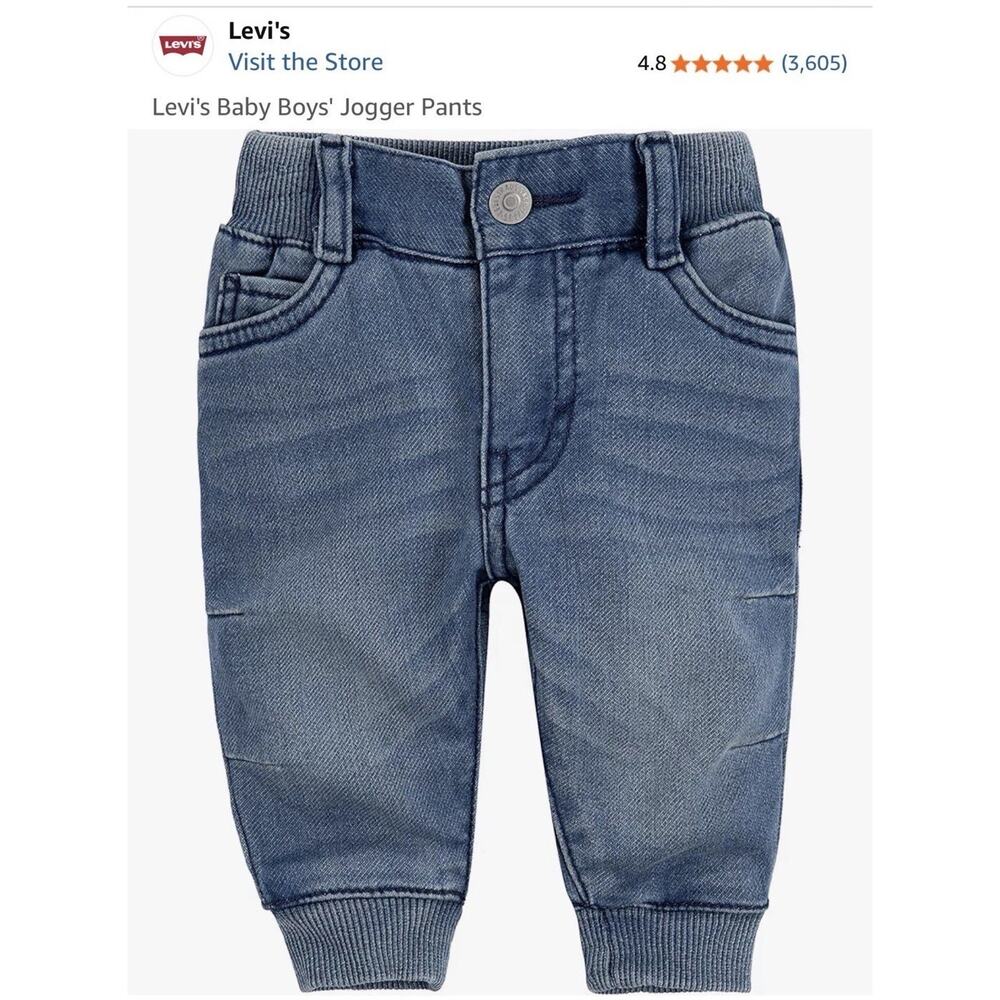 LOT OF 3: Levi’s Toddler Baby Boys Knit Jogger Jeans Size 3T Blue Gray Stretch - Picture 8 of 9